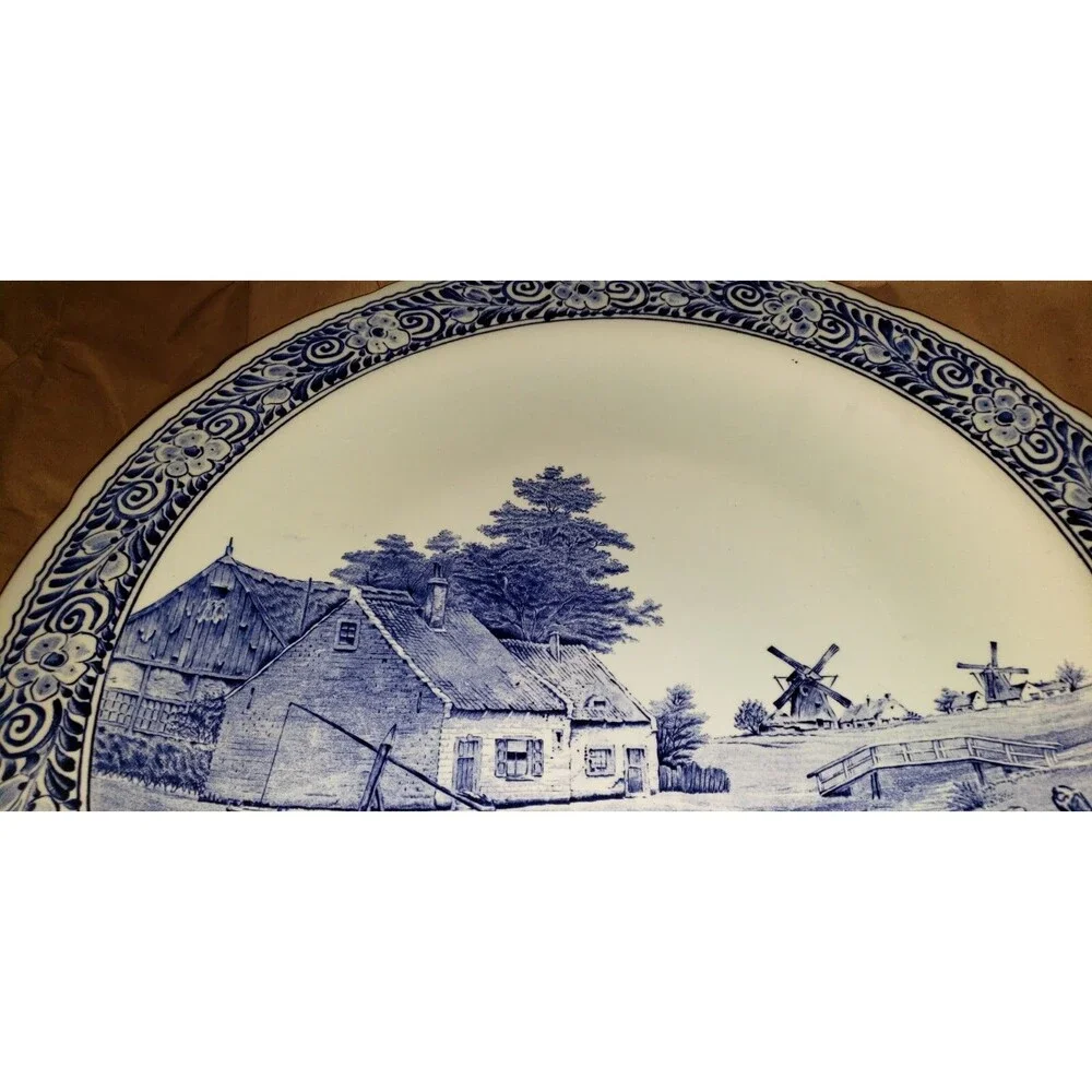 Delft ~ Royal Sphinx by Boch ~ Holland ~ J. Sonneville Large Platter 15 1/2”